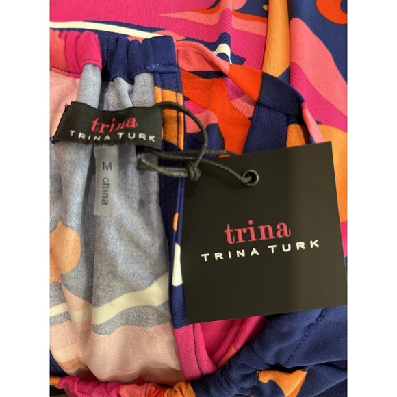 Trina Turk womens Milan Long Halter Maxi Dress size Medium Scrolling Floral $198 - Picture 8 of 10